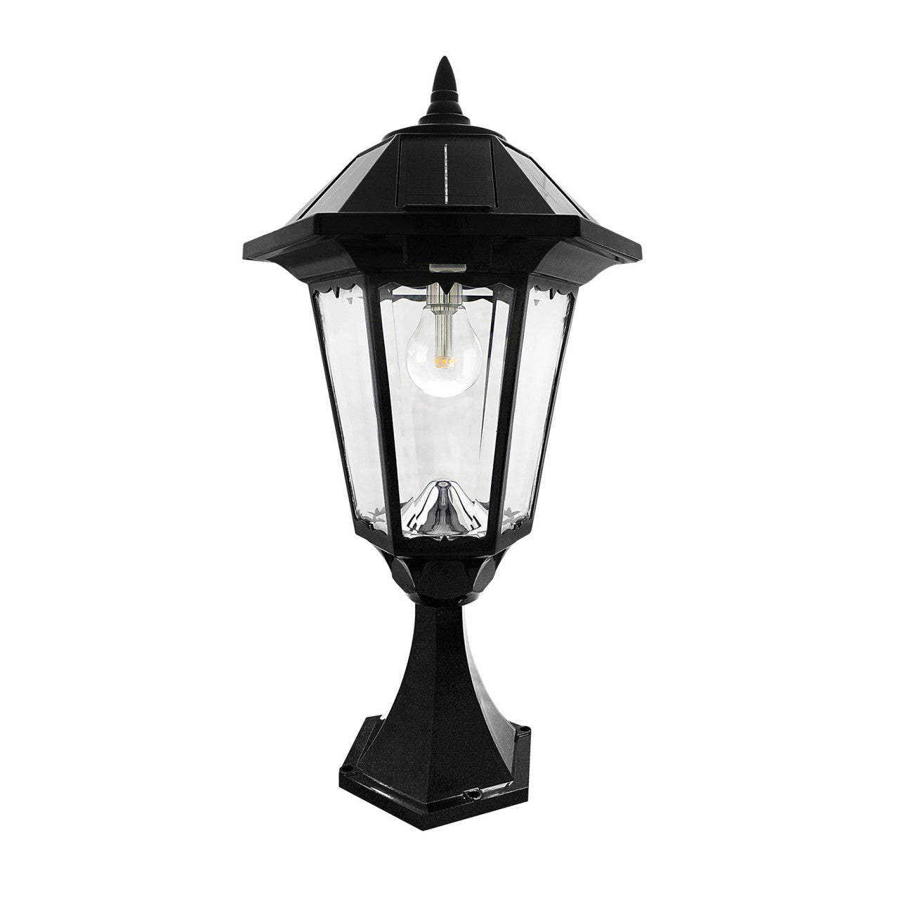 Solar LED Windsor Lantern Light - Black - Gama Sonic