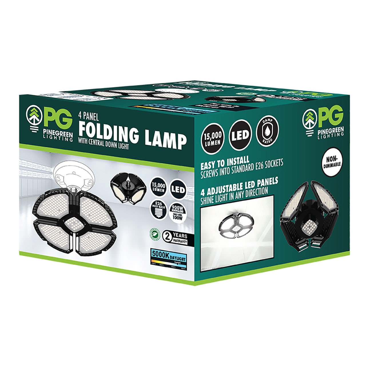 LED Adjustable Garage Bulb - 100W - 15,000 Lumens - 5000K - Pinegreen Lighting