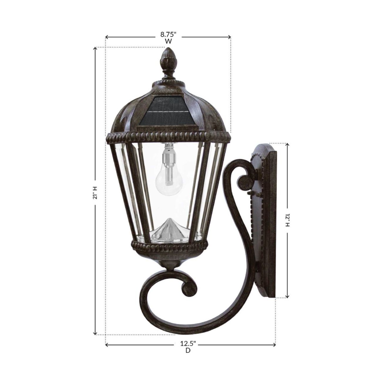 Solar LED Royal Bulb Light - Weathered Bronze - Gama Sonic