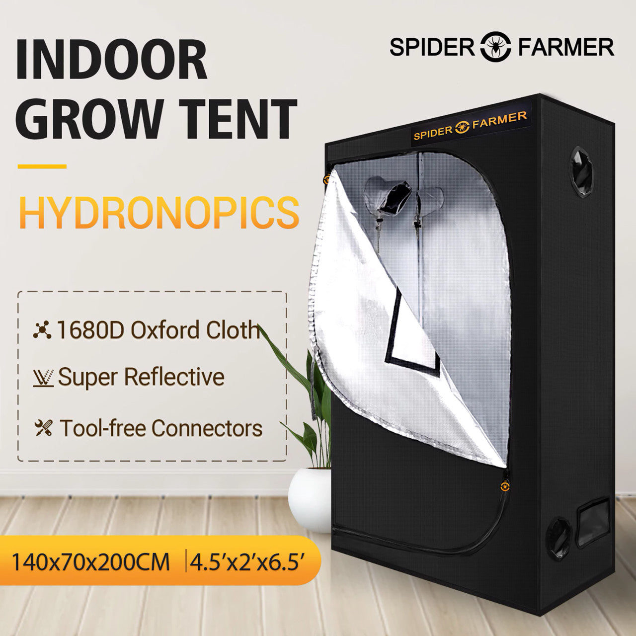 4.5ft. x 2ft. x 6.6ft. Indoor Grow Tent - Spider Farmer