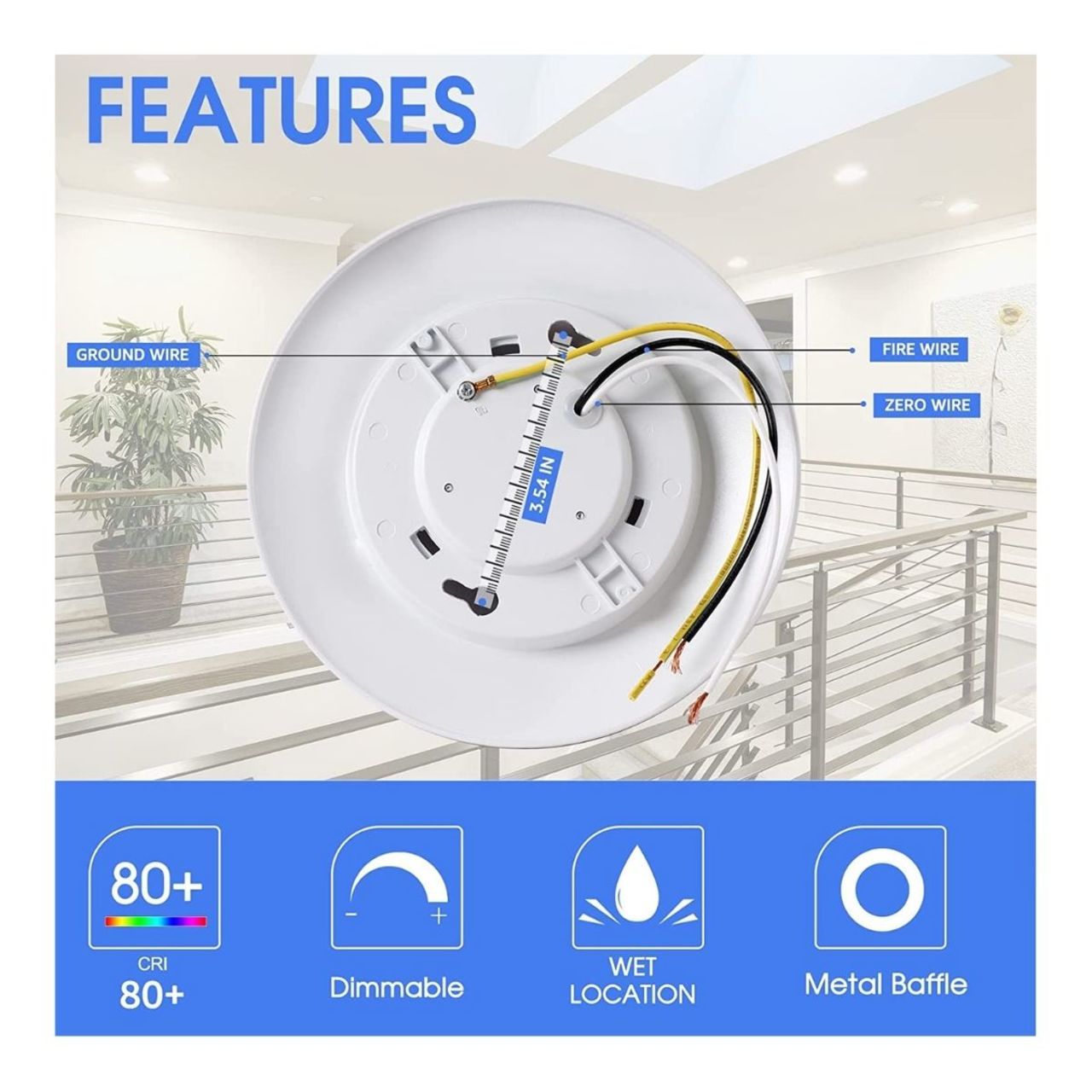 Case of 20 - 6in LED Disk Light - Wet Location - 9.5W - 800 Lumens - Energetic Lighting