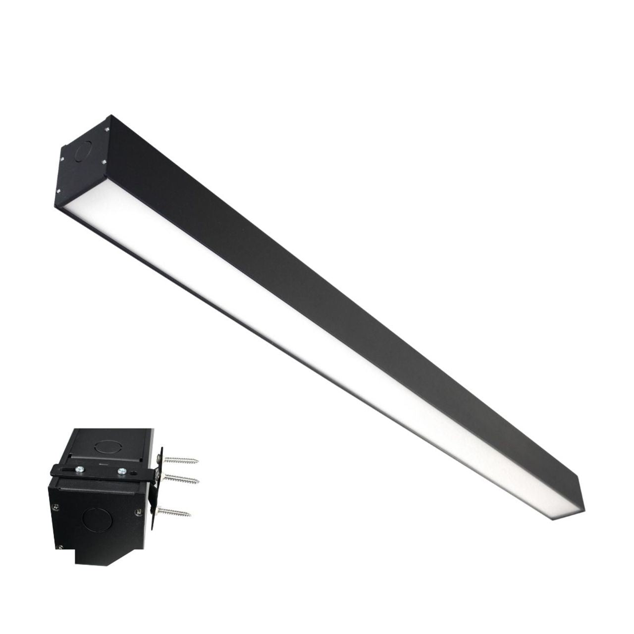 Wall Mount LED 4ft. Linear Light - 40 Watt - Color Tunable 3000K/4000K/5000K - Black Lamp Body - LumeGen