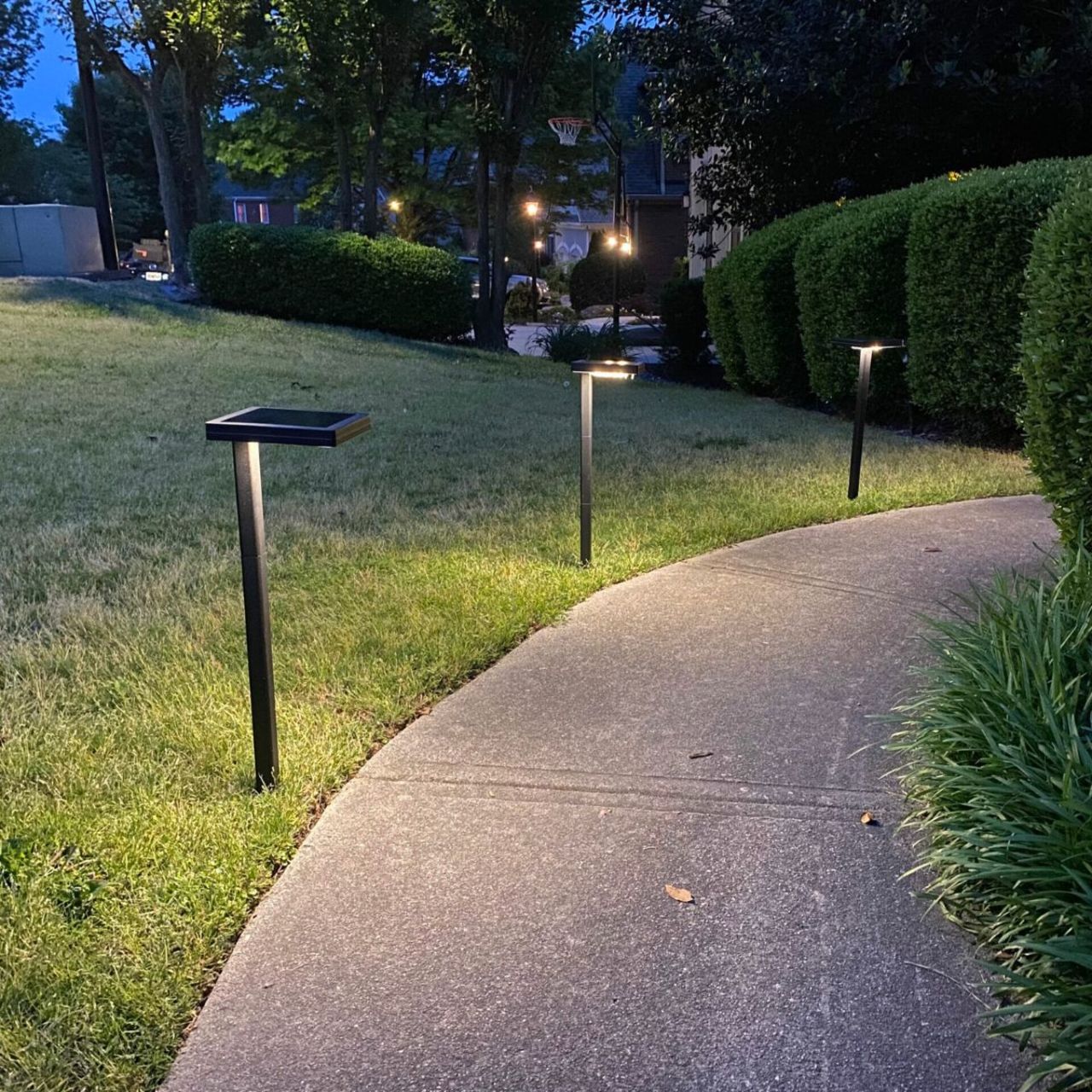 2-Pack Solar LED Contemporary Square Path Lights - Bronze Finish - Gama Sonic