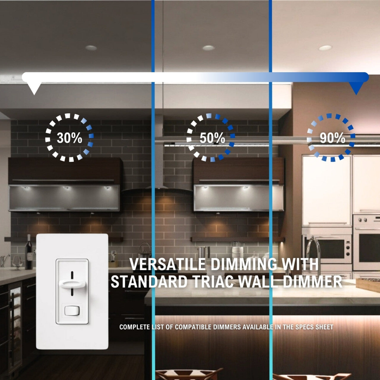 6in. LED Fire Rated Ultra-Slim Recessed Down Light - 12W - Color Tunable 27K/30K/35K/40K/50K - LumeGen