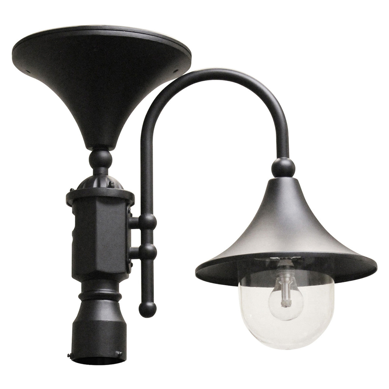 Solar LED Everest Post Light - Black - Gama Sonic