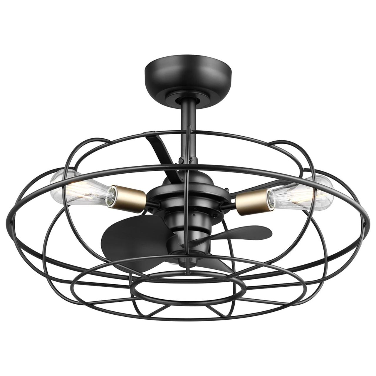 24in. Farmdale Indoor/Outdoor Matte Black Finish Ceiling Fan with LED Bulbs and Remote Control Included - 500 Lumens - 2700K - Altitude