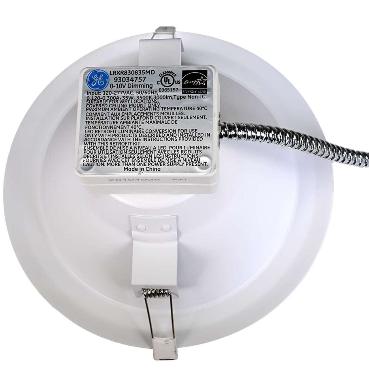 8in. LED Round LRX Lumination Retrofit Downlight - 35W - 3500 Lumens - 3500K - GE