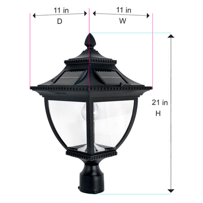 Solar LED Pagoda Lantern Light - Black - Gama Sonic