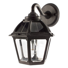 Solar LED Polaris Wall Light - 130 Lumens - 2700K - Black Finish - Gama Sonic