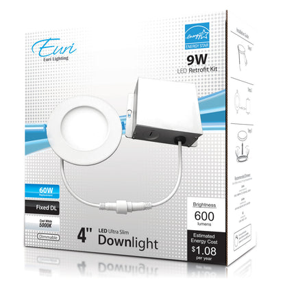 4" Slim Downlight - 9W - 600 Lumen - Euri Lighting