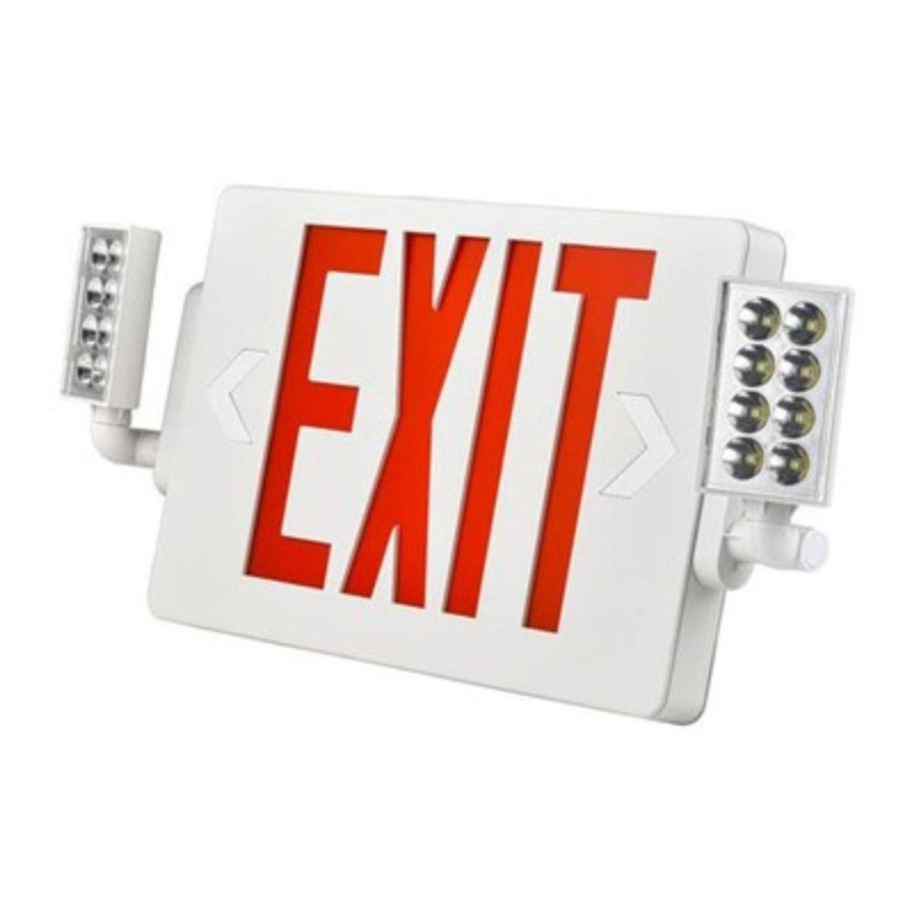 Case of 2 - LED H3 Combo Safety Exit Sign - Adjustable LED Lamp Heads - 90 Min. Emergency Operation - 120/277V - Beyond LED Technology