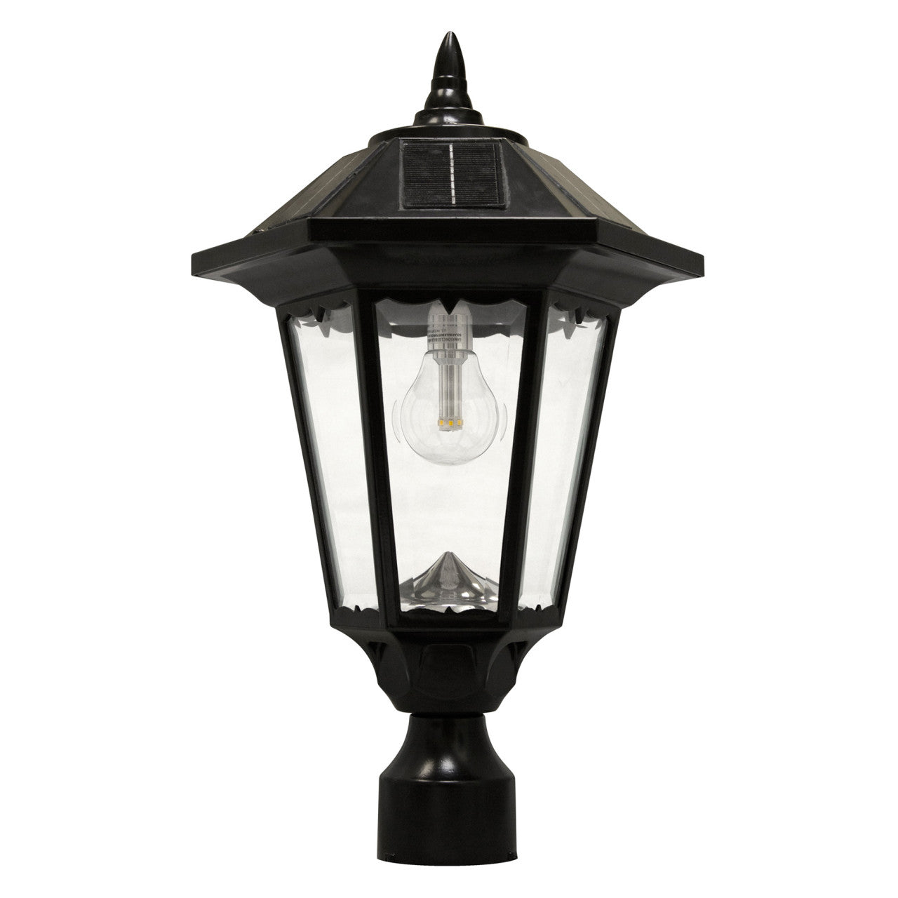 Solar LED Windsor Lantern Light - Black - Gama Sonic