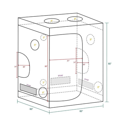 5ft. x 5ft. x 6.5ft. Indoor Grow Tent - Mars Hydro