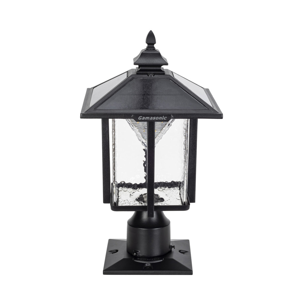 Solar LED Casita Post Light - Black Finish - Gama Sonic