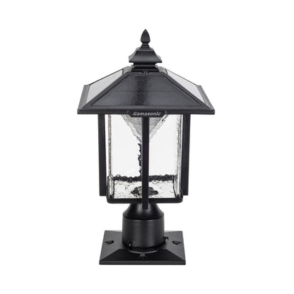 Solar LED Casita Post Light - Black Finish - Gama Sonic