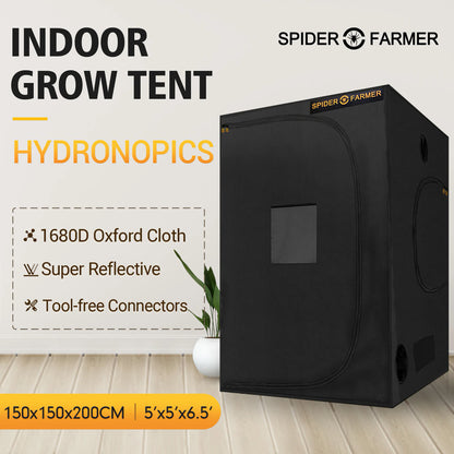 5ft. x 5ft. x 6.5ft. Indoor Grow Tent - Spider Farmer