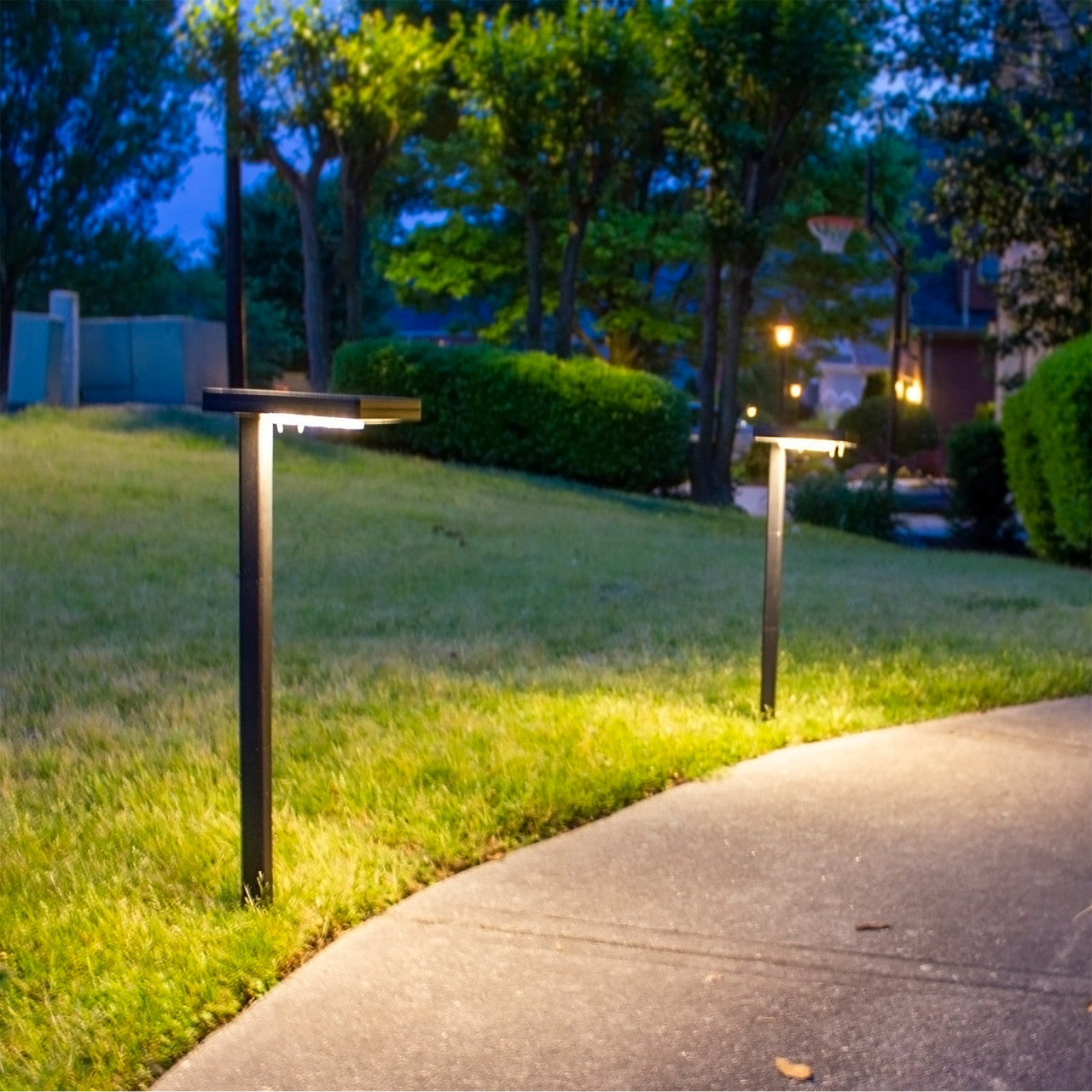 Solar LED Square Path Light - 80 Lumens - 2700K - Black Finish - Gama Sonic