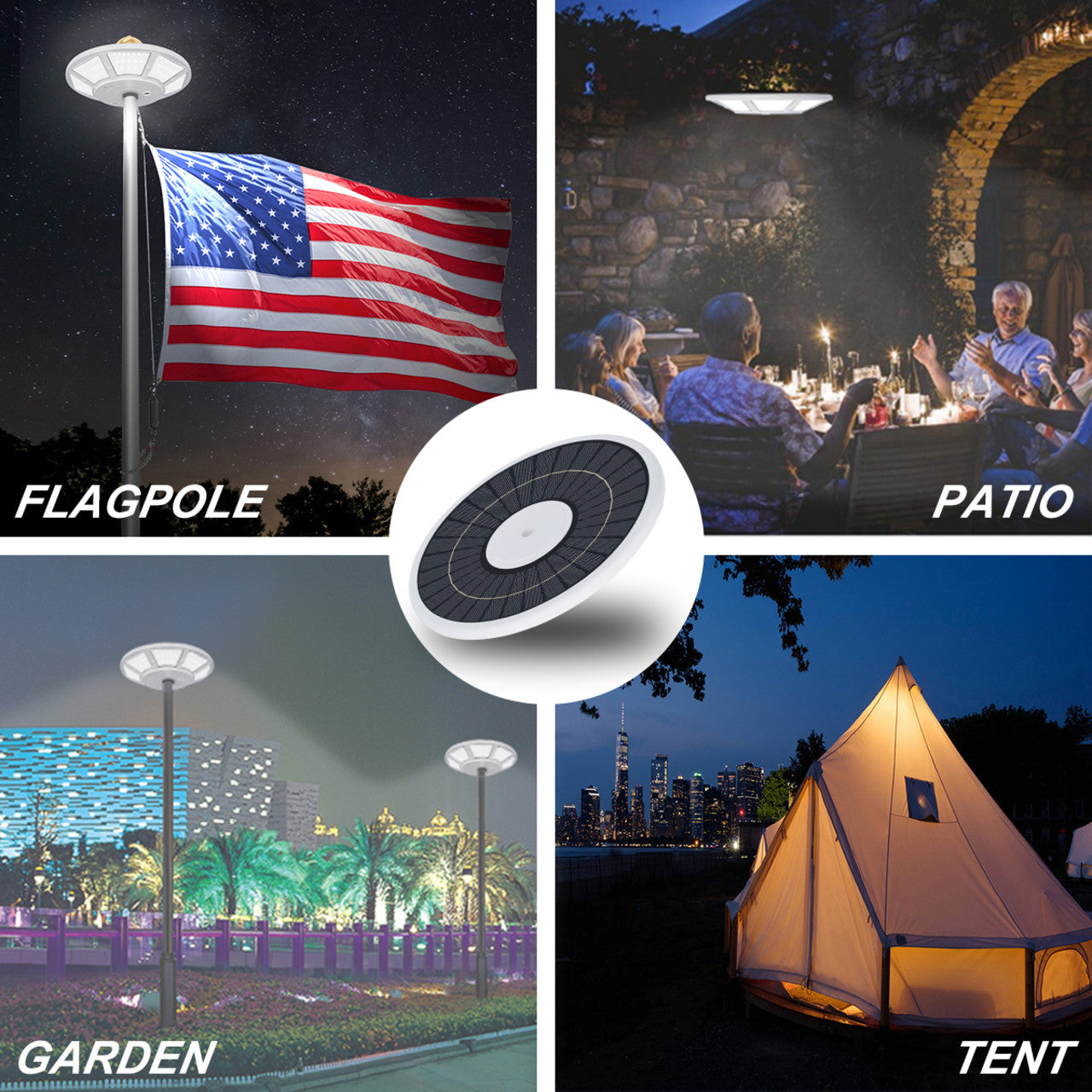 Solar LED Flagtop Pole Light - High Output 1100 Lumens - LumeGen