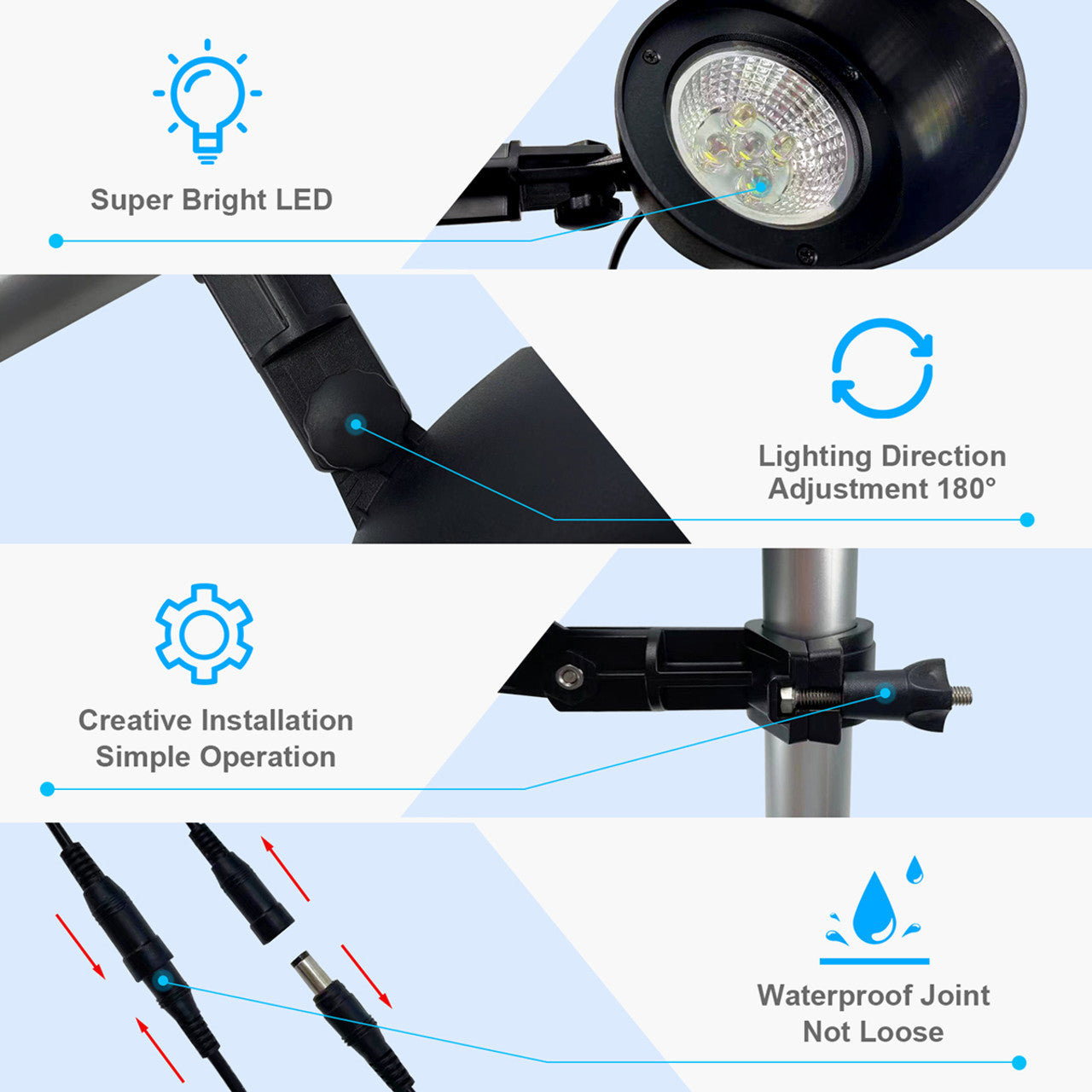 Solar LED Micro Flagpole Light - 300 Lumens - LumeGen