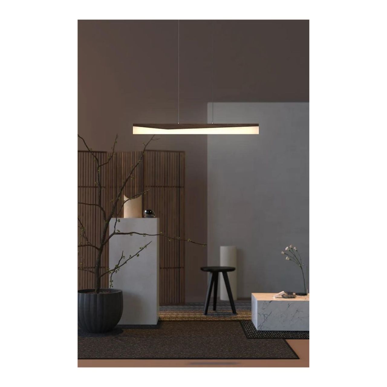 47in. Artisan Wood Collection Linear Pendant Smoke Reflection - 20W - 1795 Lumens - 3000K - Euri Lighting