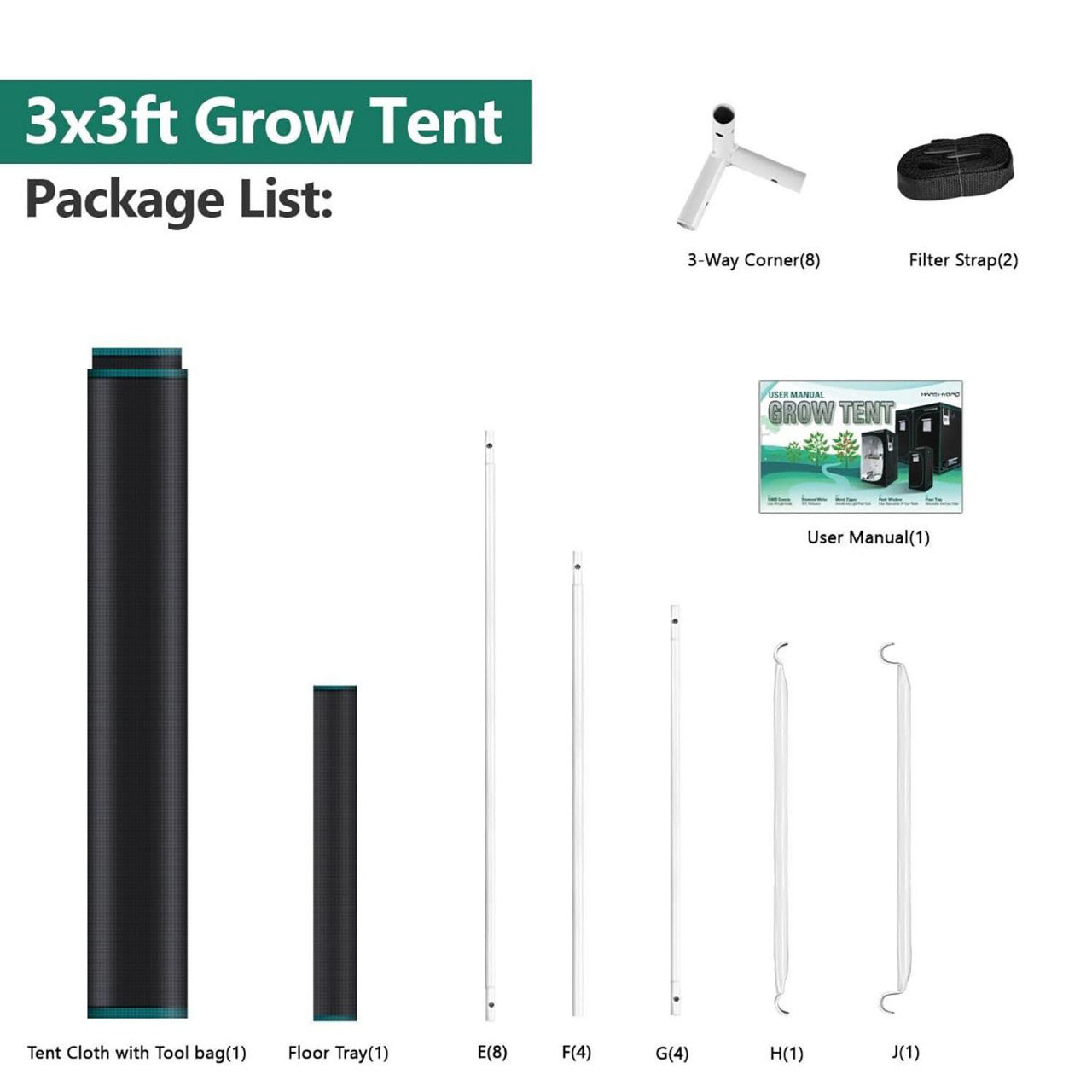 3ft. x 3ft. x 6ft. Indoor Grow Tent - Mars Hydro