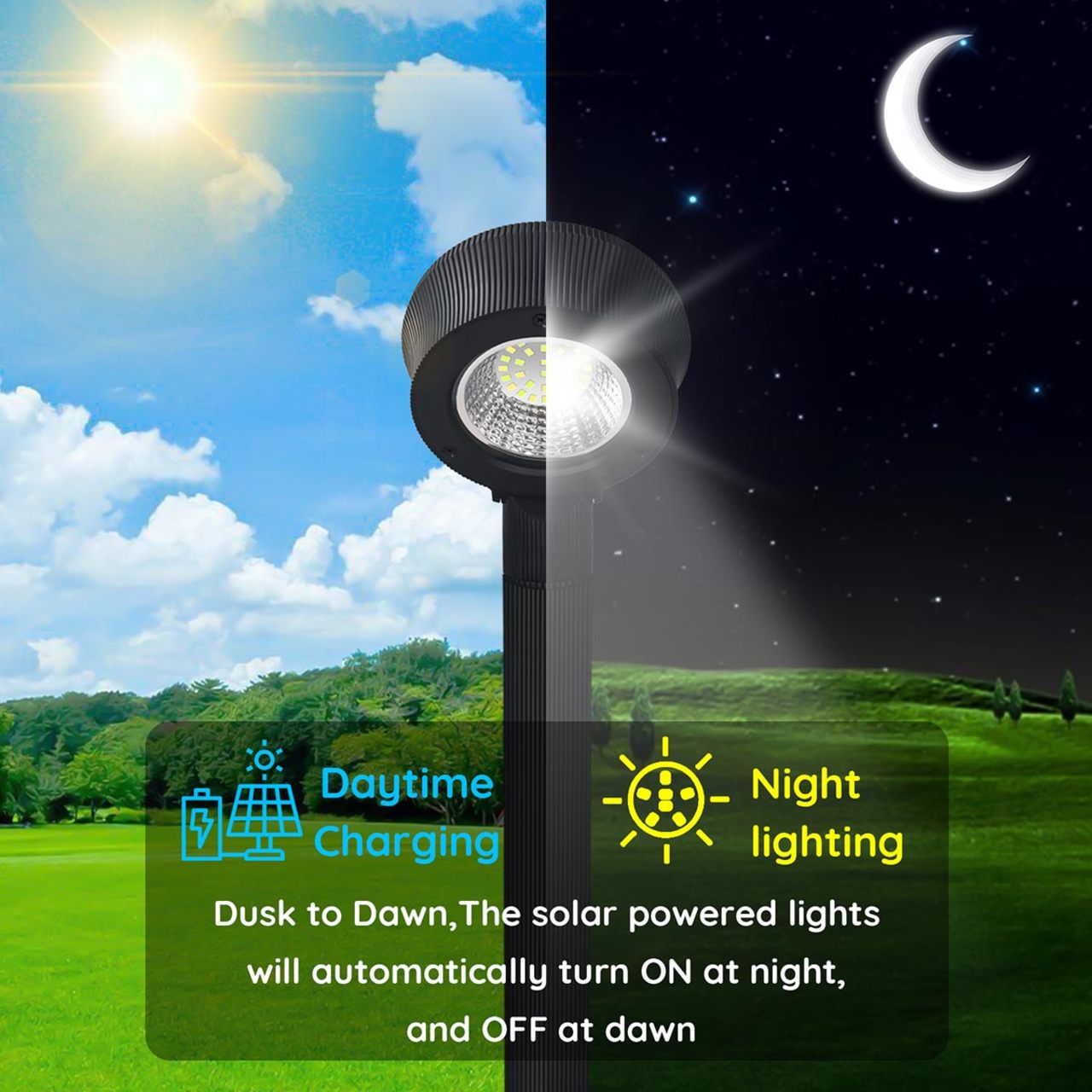 2-Pack Solar LED Pathway Light - 4 Installation Methods - LumeGen