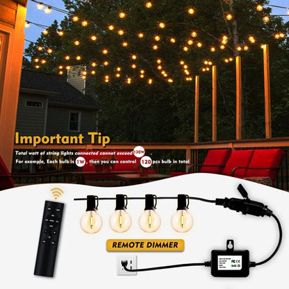 Remote Control Dimmer for String Lights - 120W Max Load - LumeGen