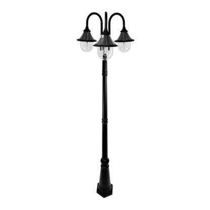 Solar LED Orion Post Light with 8ft Post - Black Finish - Gama Sonic