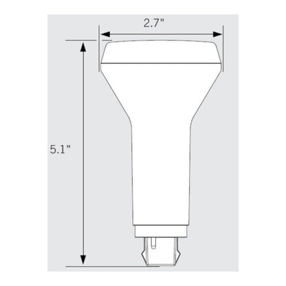 LED 4-Pin Vertical PL Lamp - CFL Ballast Compatible - 9.5W - Color Tunable 2700K/4000K/5000K - Keystone