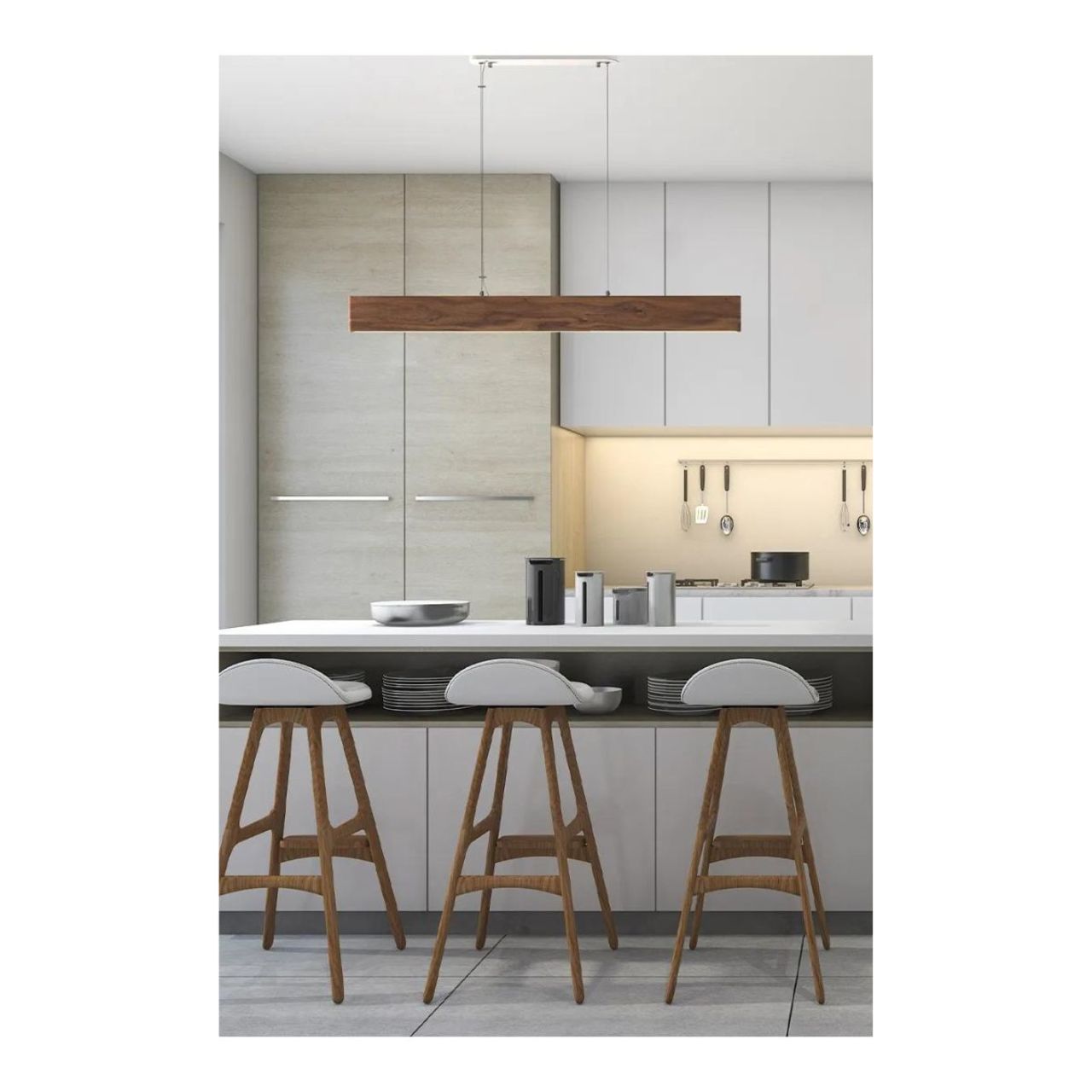 39in. Artisan Wood Collection Linear Pendant - 20W - 1795 Lumens - 3000K - Euri Lighting