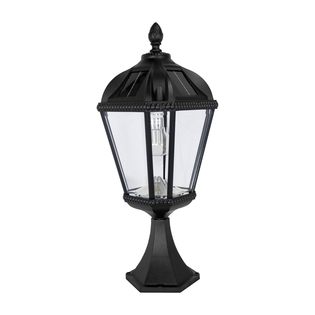 Solar LED Royal Bulb Lantern Light - Black - Gama Sonic