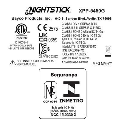 Nightstick Intrinsically Safe Headlamp - 3 AAA - Green - UL913 / ATEX