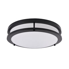 14in LED Double Ring Round Flush Mount Light - 28W - 1700 Lumens - Color Selectable - Energetic Lighting