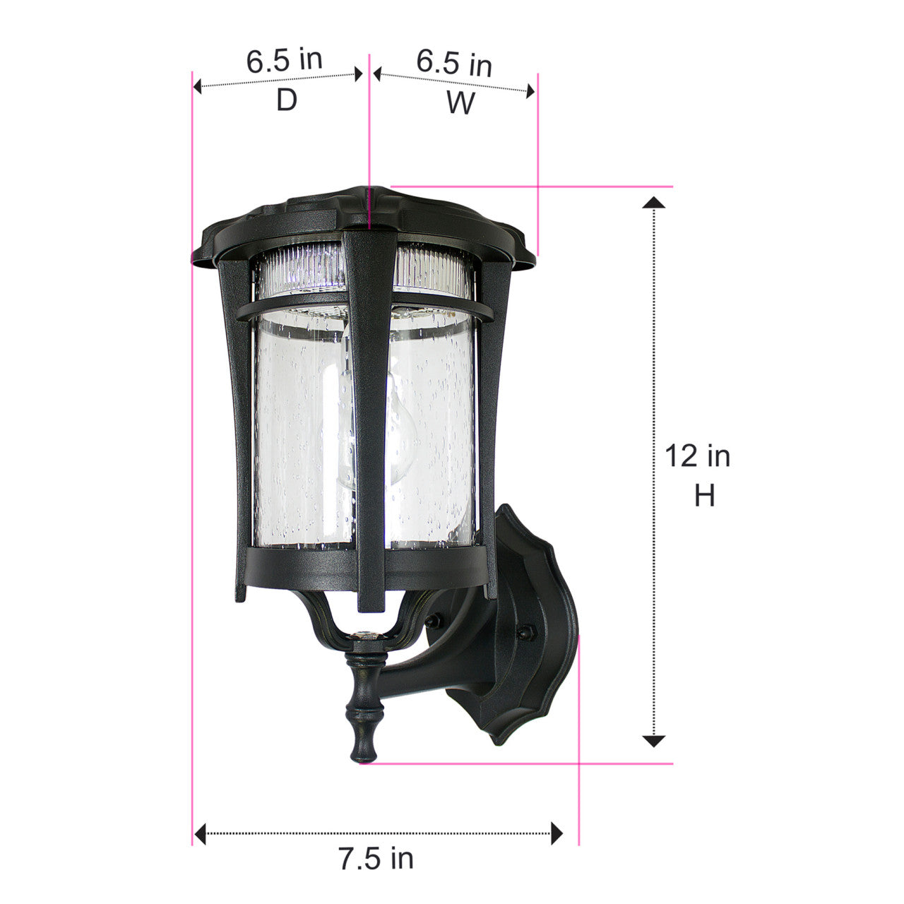 Solar LED Aurora Lantern Light - 50 Lumens - 2700K - Black Finish - Gama Sonic