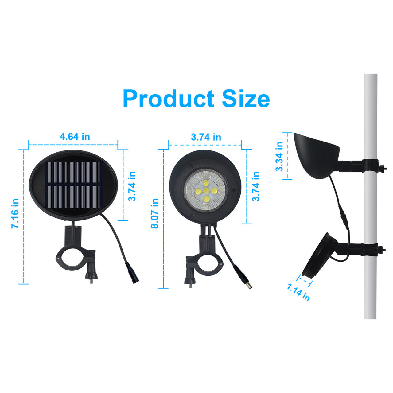 Solar LED Micro Flagpole Light - 300 Lumens - LumeGen