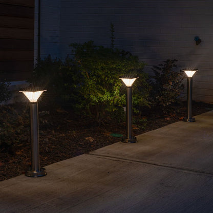 Solar LED Luxor Stainless Steel Bollard Light - Gama Sonic