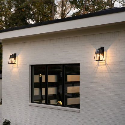 Solar LED Aria Wall Light - Black Finish -Gama Sonic