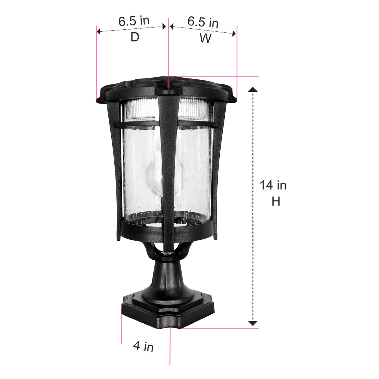 Solar LED Aurora Lantern Light - 50 Lumens - 2700K - Black Finish - Gama Sonic