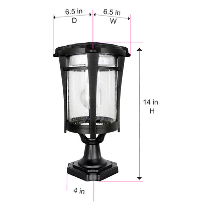 Solar LED Aurora Lantern Light - 50 Lumens - 2700K - Black Finish - Gama Sonic