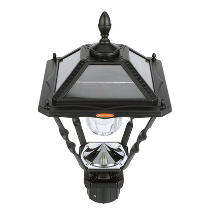 Solar LED Spiral Frame Post Light - 120 Lumens - 2700K - Black Finish -Gama Sonic