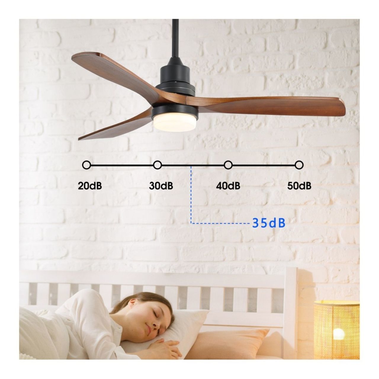 52in. Ceiling Fan with LED Light Kit - 18W - 800 Lumens - Color Selectable - Remote Control