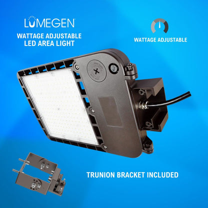 LED Area Light with Trunion Bracket - Wattage Adjustable 70W/100W/150W - 5000K - LumeGen