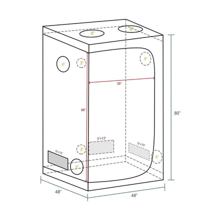 4ft. x 4ft. x 6.5ft. Indoor Grow Tent - Mars Hydro