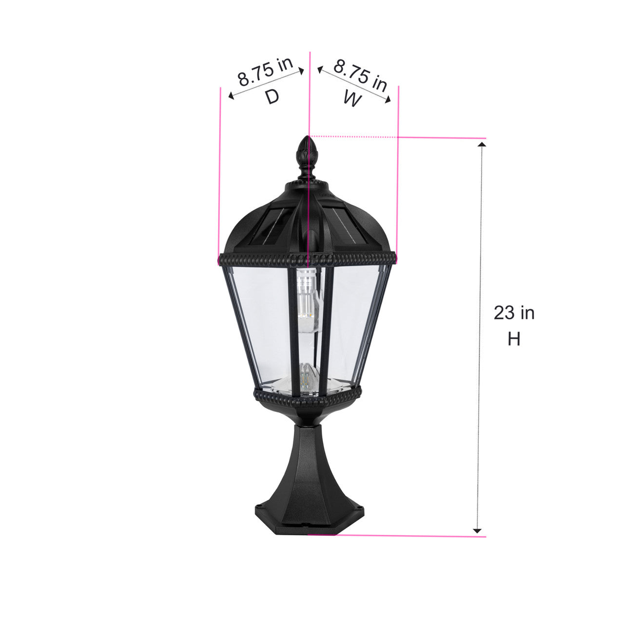 Solar LED Royal Bulb Lantern Light - Black - Gama Sonic