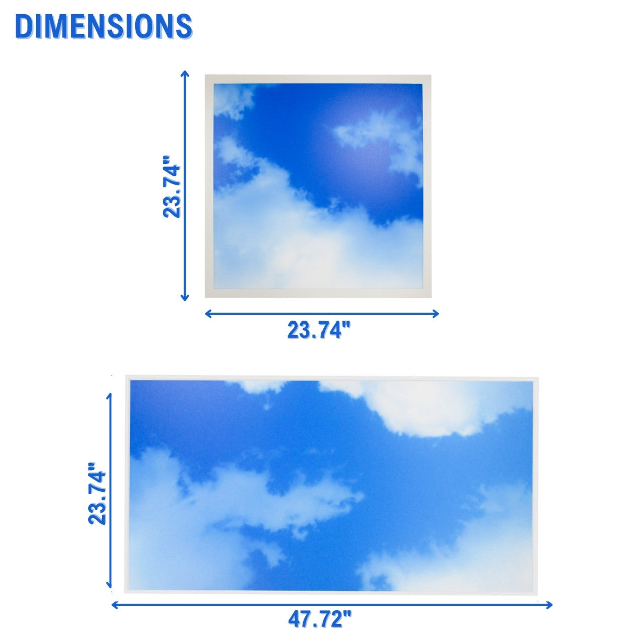 Case of 4 - 2x4 LED Flat Panel Light Cloud Design - Wattage Adjustable 20W/25W/30W/40W/50W - 5 Color Tunable  - LumeGen