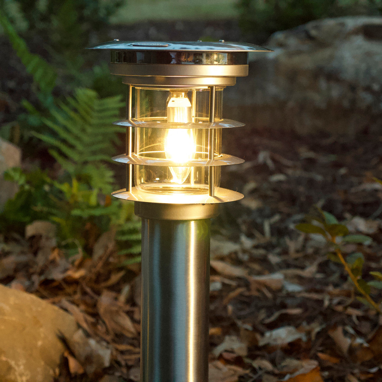 Solar LED Stainless Steel Bollard Light - Gama Sonic