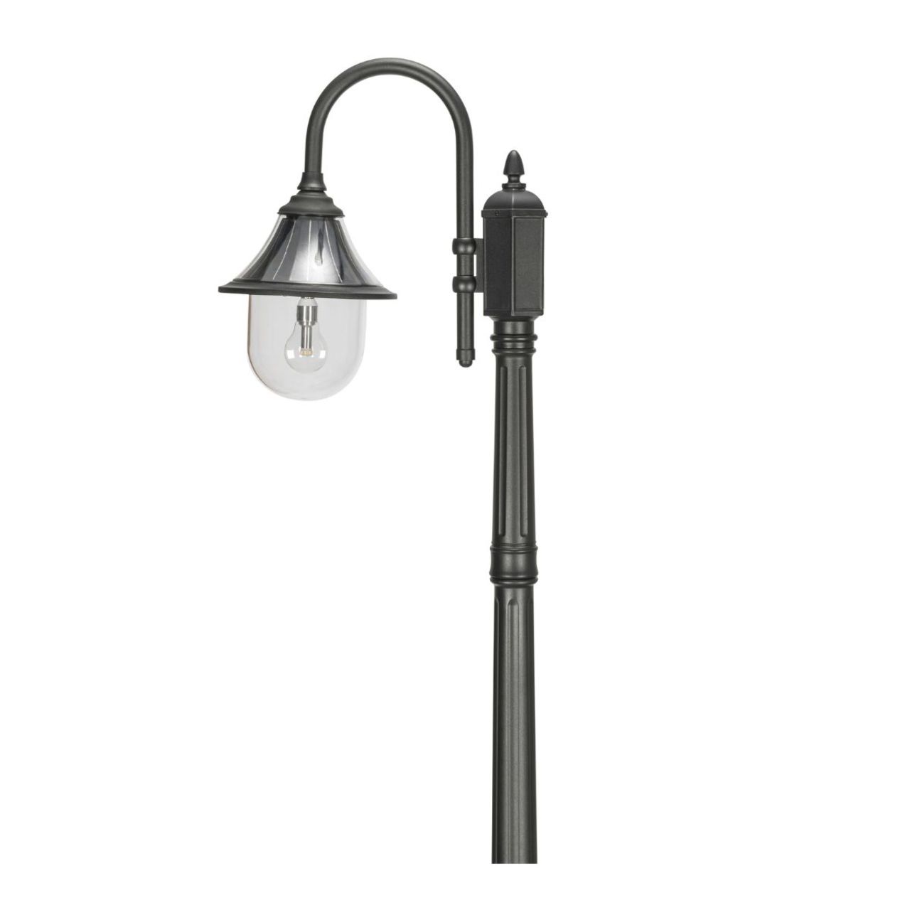 Solar LED Orion Post Light with 8ft Post - Black Finish - Gama Sonic