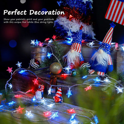 32ft. LED Star String Lights with 8 Light Modes - IP65 Waterproof Rated